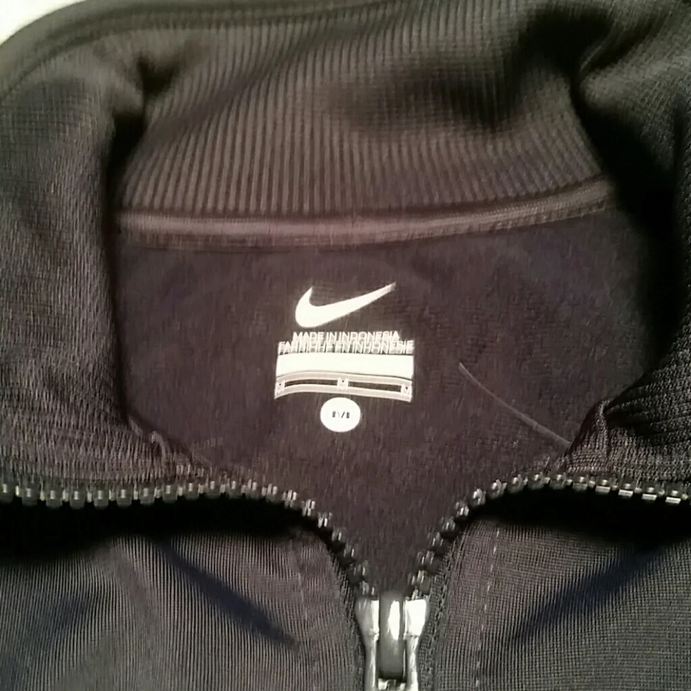 NIKE l Sweat Jacket Zippered Stripes Navy D5 - Picture 7 of 8
